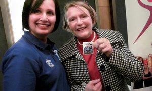 Helen Zille buys her Casual Day sticker